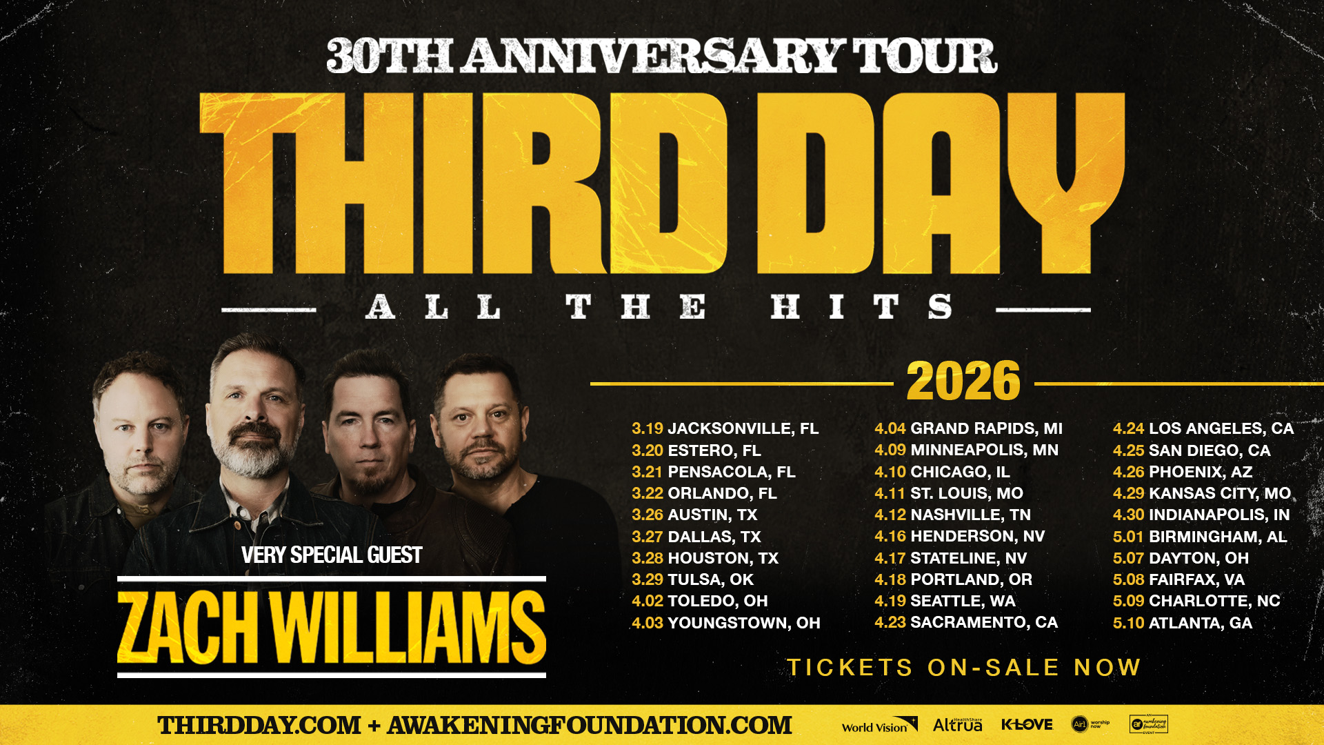 Third Day Third Day 30th Anniversary Tour Poster 2026